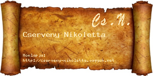 Cserveny Nikoletta névjegykártya