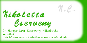 nikoletta cserveny business card